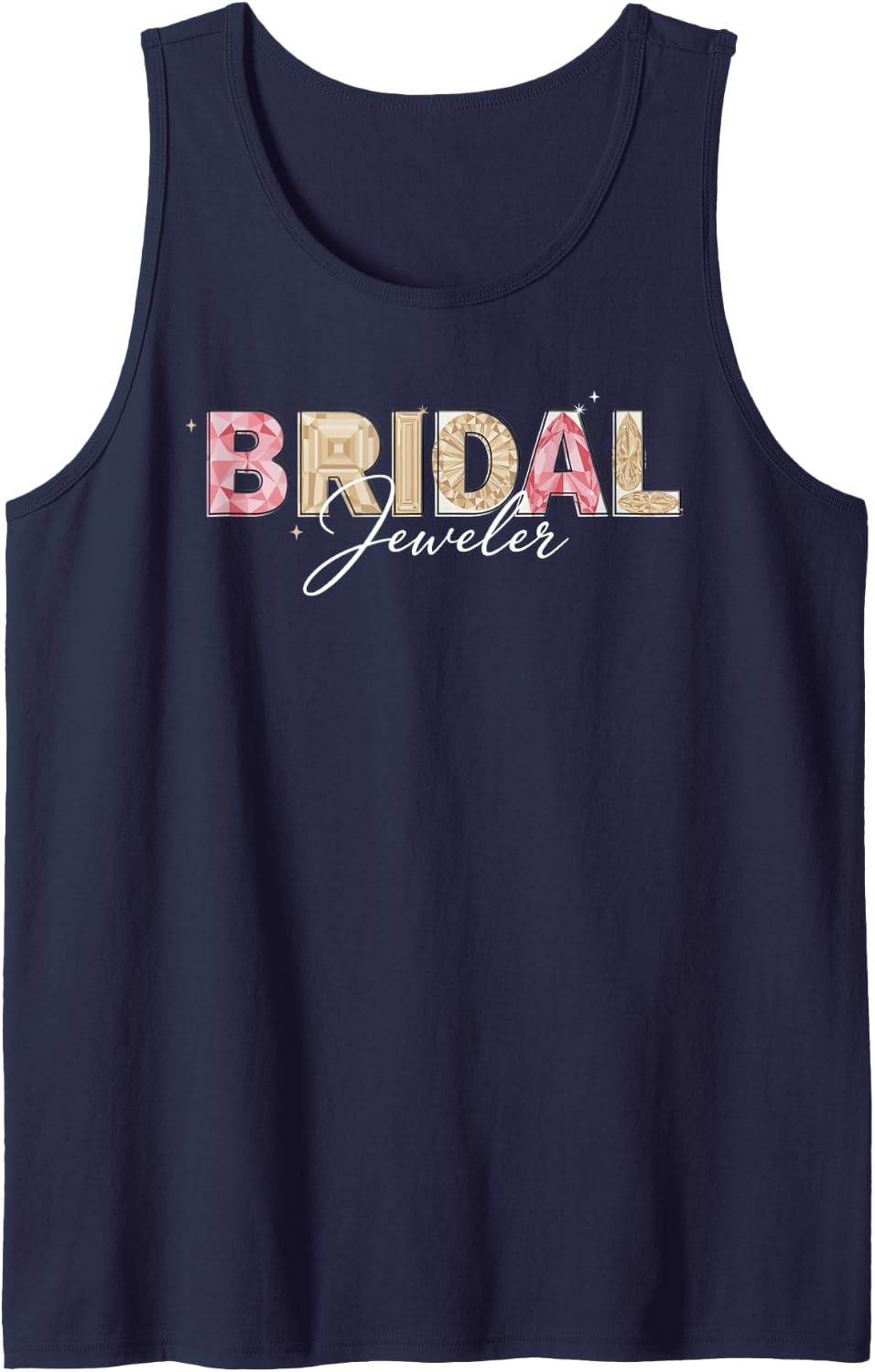 Bridal Jeweler Engagement Ring Designer Wedding Band Creator Sleeveless Tank Top - Navy Blue