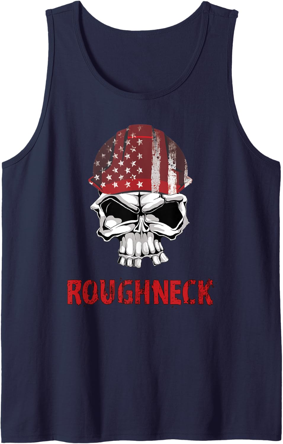 Mens American Flag Roughneck Oilfield Tank Top - Navy Blue
