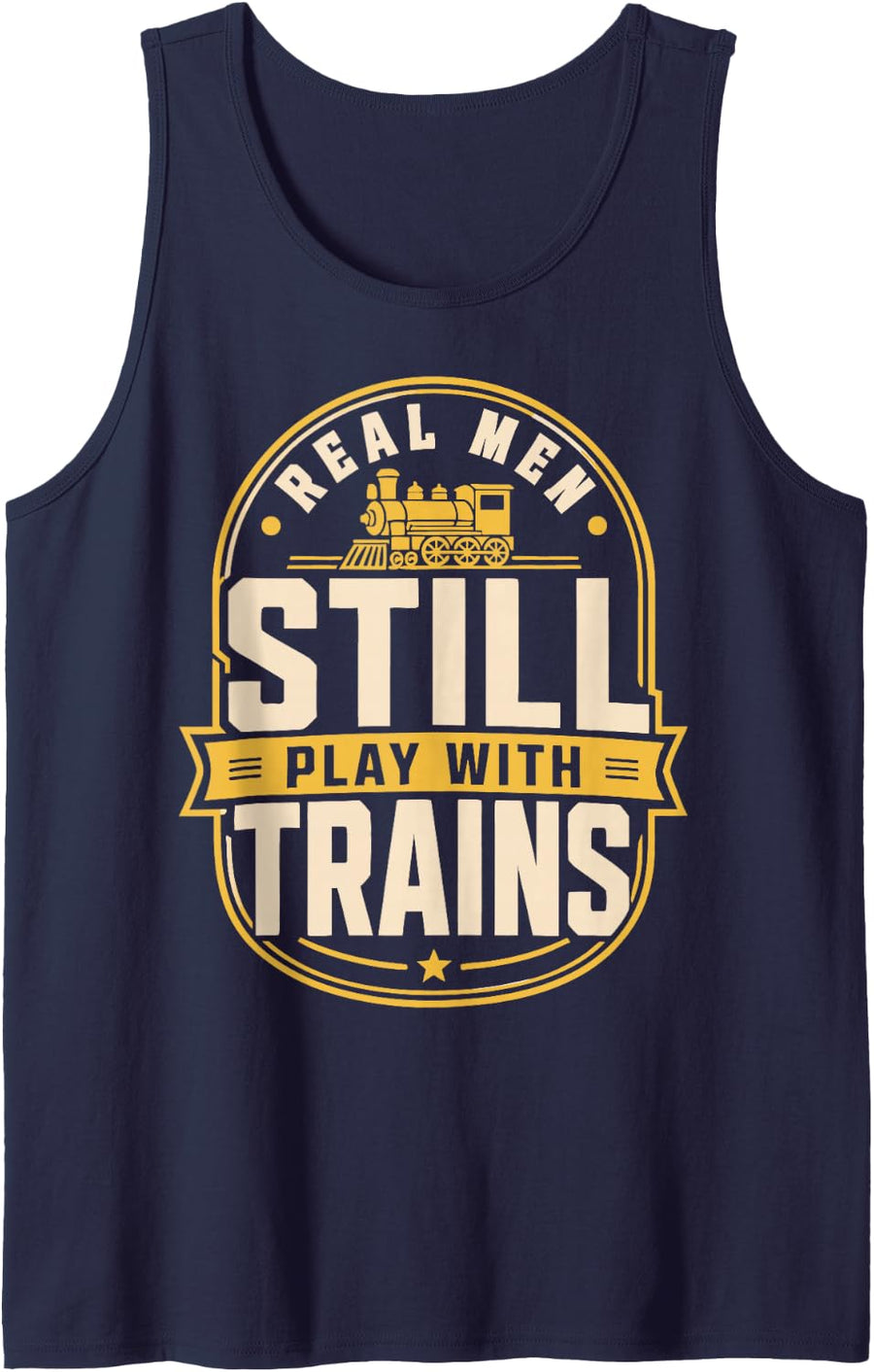 Funny Model Railway Hobby Train Club Railroad Sleeveless Tank Top - Navy Blue