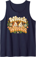 Wheek Wheek Funny Guinea Pig Sleeveless Tank Top - Navy Blue