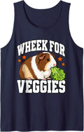 Guinea Pig Wheek for Veggies Cavy Cute Funny Owner Sleeveless Tank Top - Navy Blue