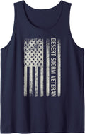 Desert Storm Veteran Persian War Service Ribbon Tank Top - Navy Blue