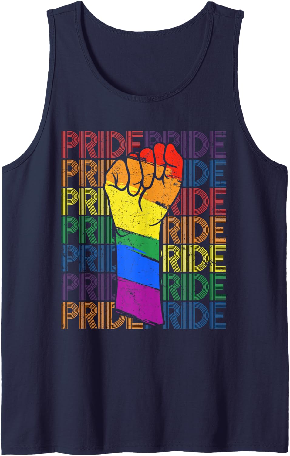 LGBT Gay Pride Women Men Apparel Gay Lesbian Pride Month Sleeveless Tank Top - Navy Blue
