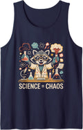 Science Chaos Chemistry Laboratory Humor Sleeveless Tank Top - Navy Blue