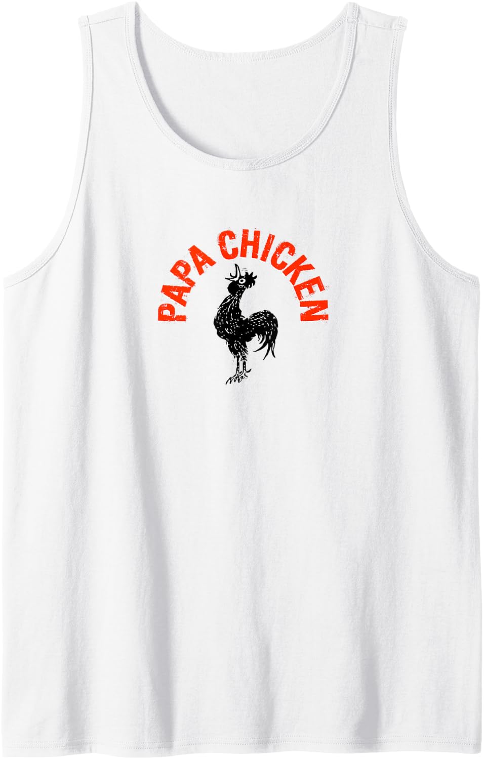 Men's Papa Chicken - Novelty Gift for Dad Father's Day, Birthday Sleeveless Tank Top - White