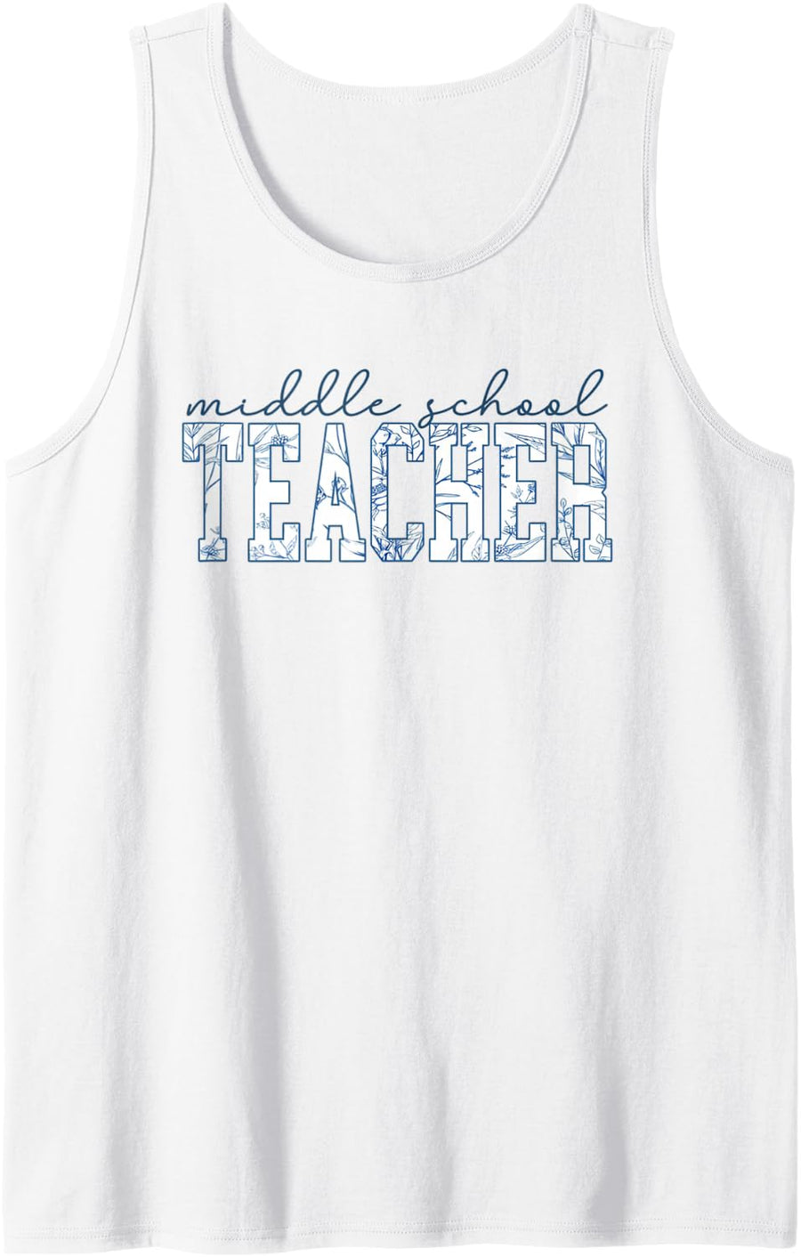 Vintage Middle School Teacher Team Back to School Women Sleeveless Tank Top - White