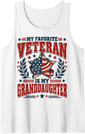 My Favorite Veteran is My Granddaughter Veterans Day Sleeveless Tank Top - White