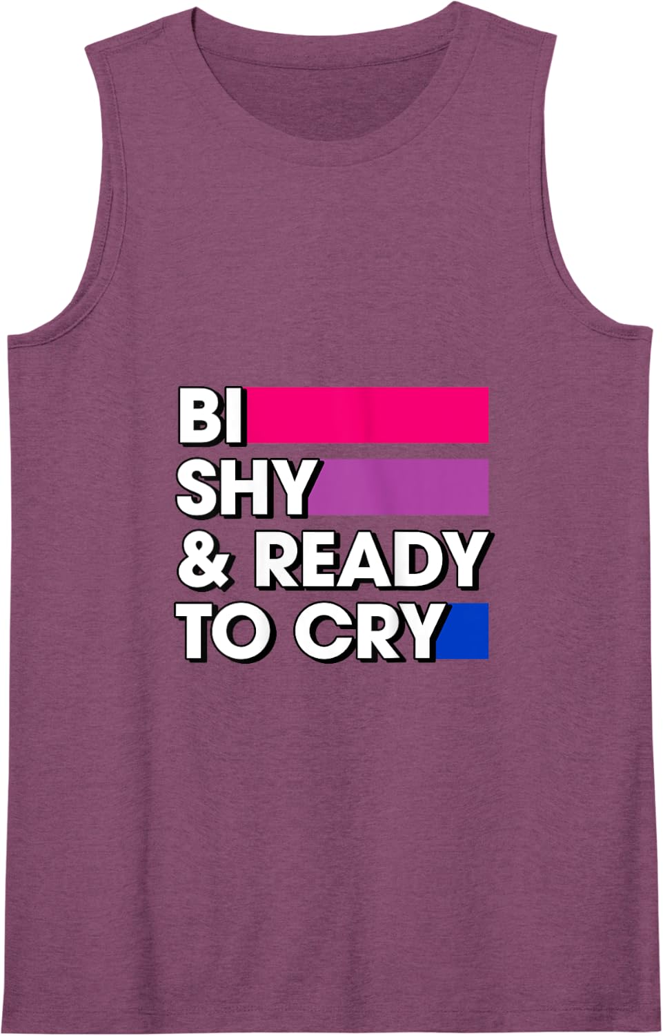 Bi Shy And Ready To Cry Bisexual Pride Colors Introvert Tank Top - Purple