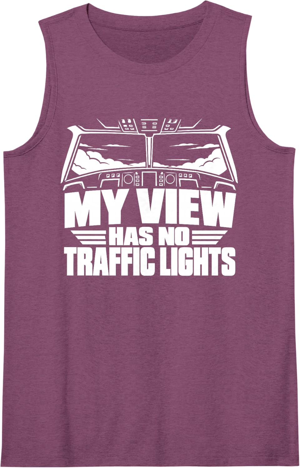 My View Has No Traffic Lights Airplane Pilot Sleeveless Tank Top - Purple