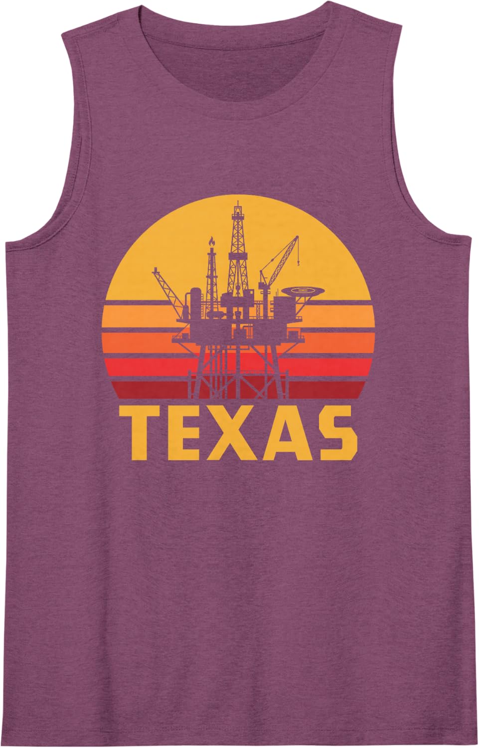 Texas Oil Rig Worker Retro Texan Offshore Drilling Roughneck Sleeveless Tank Top - Purple