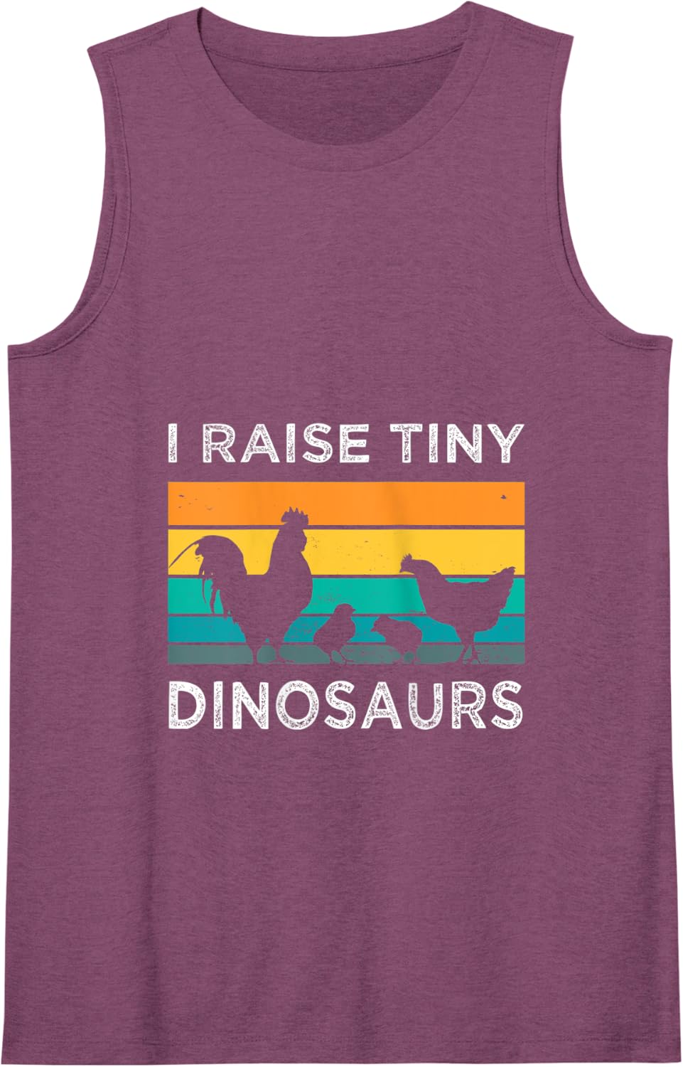 I Raise Tiny Dinosaurs Funny Retro Cute Chicken Farmer Tank Top - Purple