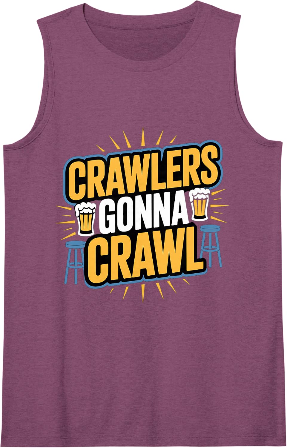 Crawlers Gonna Crawl Retro Bar Crawl Design Sleeveless Tank Top - Purple