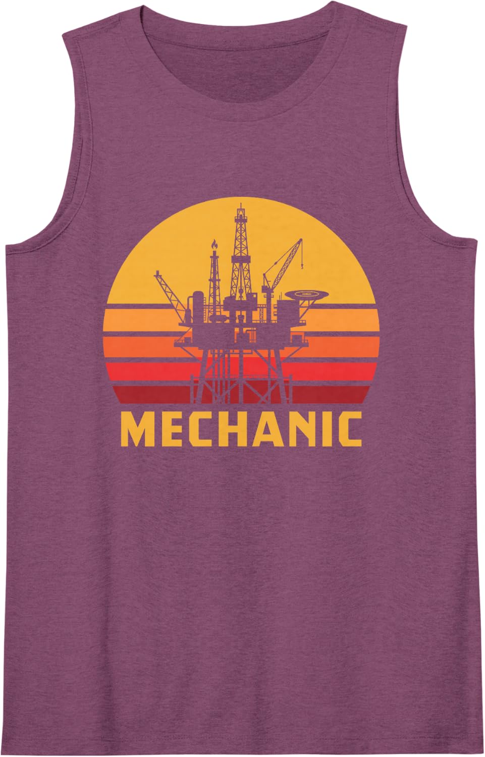 Retro Oil Rig Mechanic Offshore Drilling Platform Technician Sleeveless Tank Top - Purple