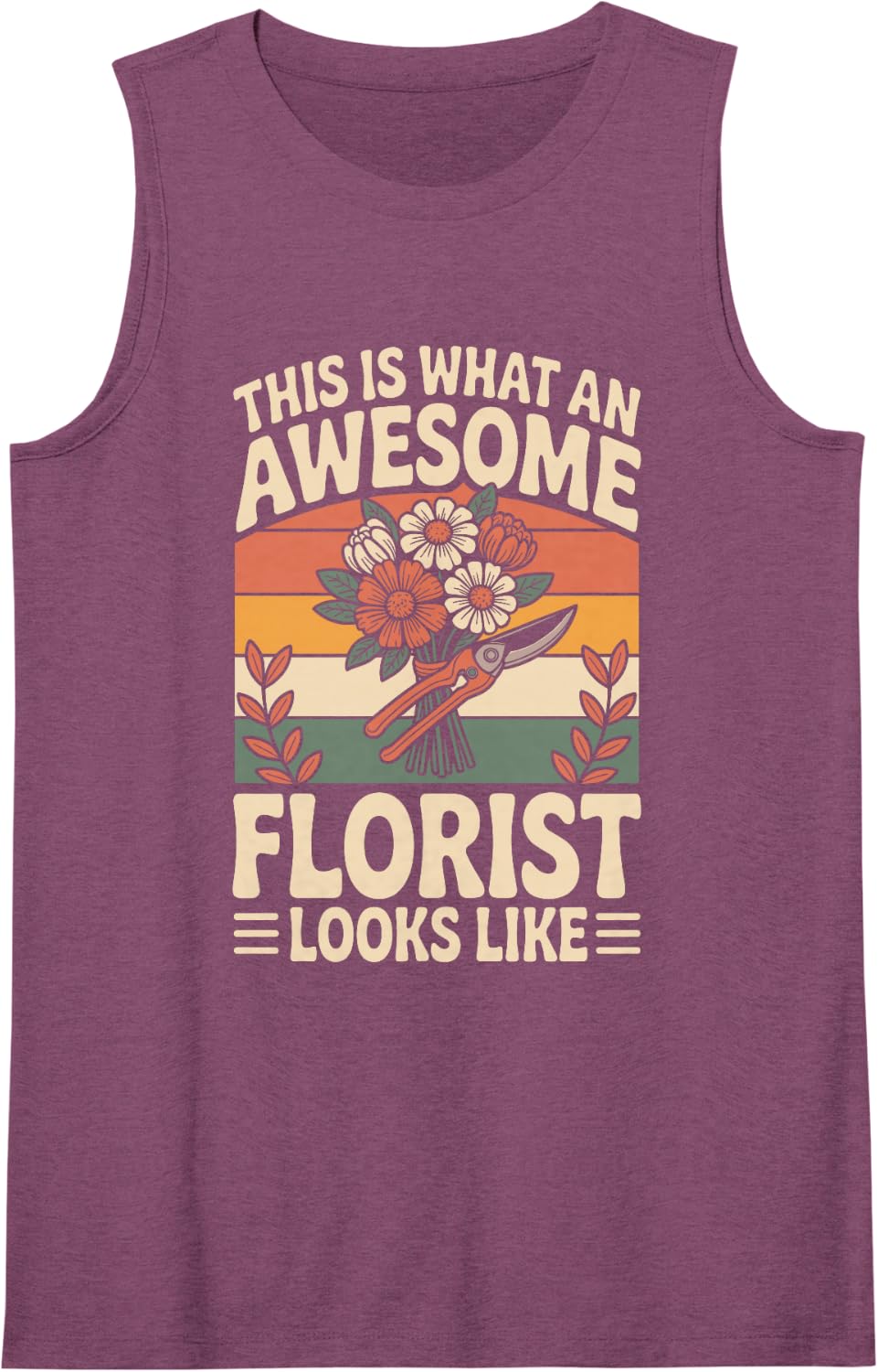 This is What an Awesome Florist Looks Like Floral Designer Sleeveless Tank Top - Purple