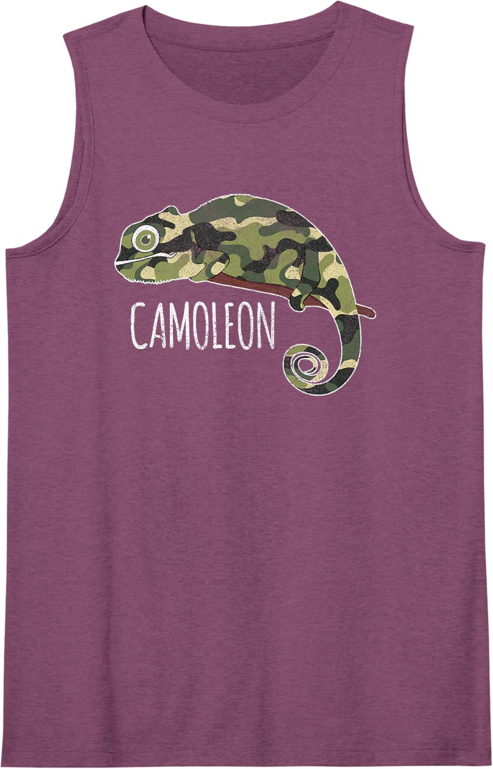 Chameleon Pun Funny Green Camouflage Lover Sleeveless Tank Top - Purple