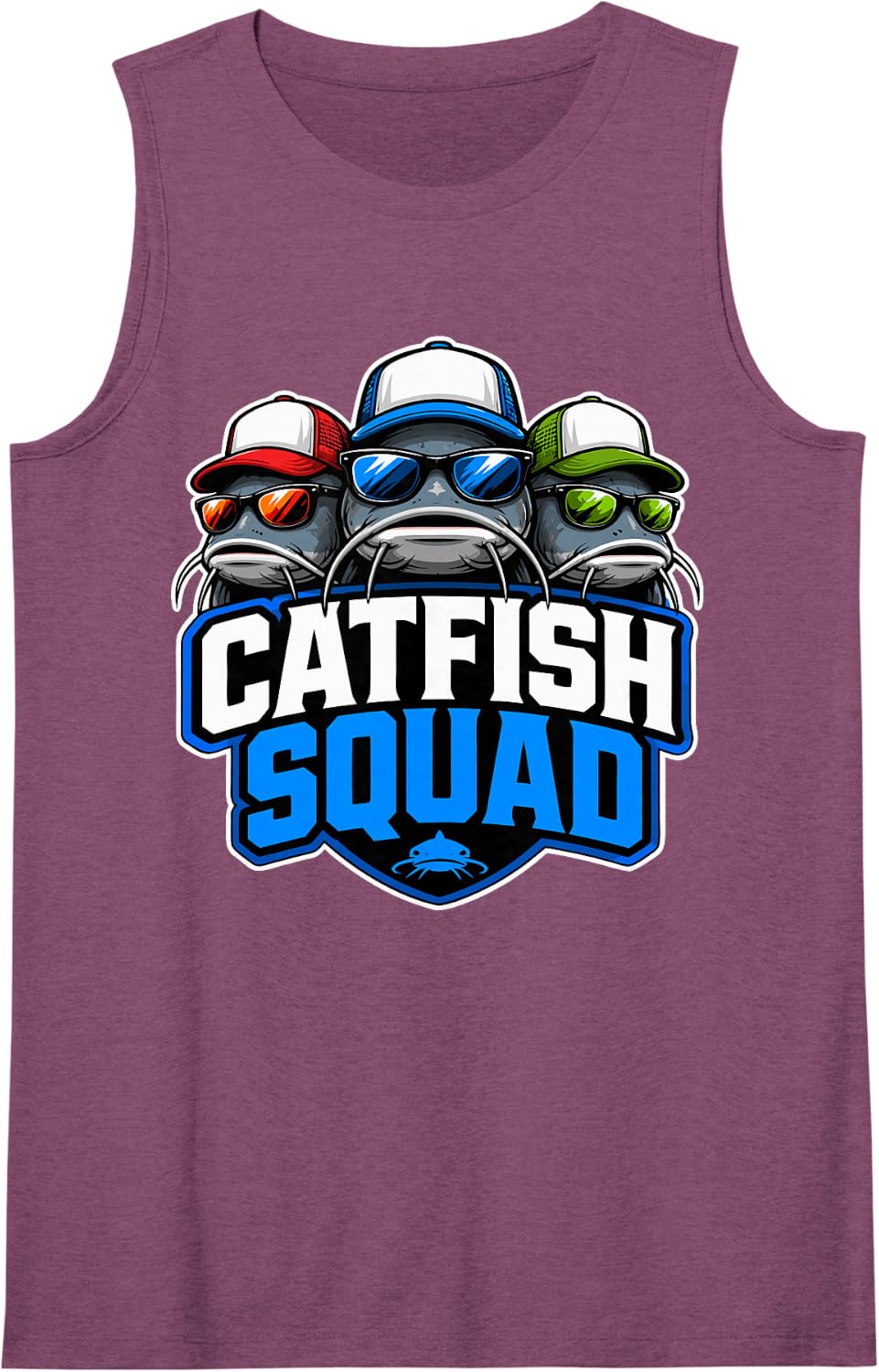 Group Catfish Angler Crew Catfish Fishing Buddies Sleeveless Tank Top - Purple