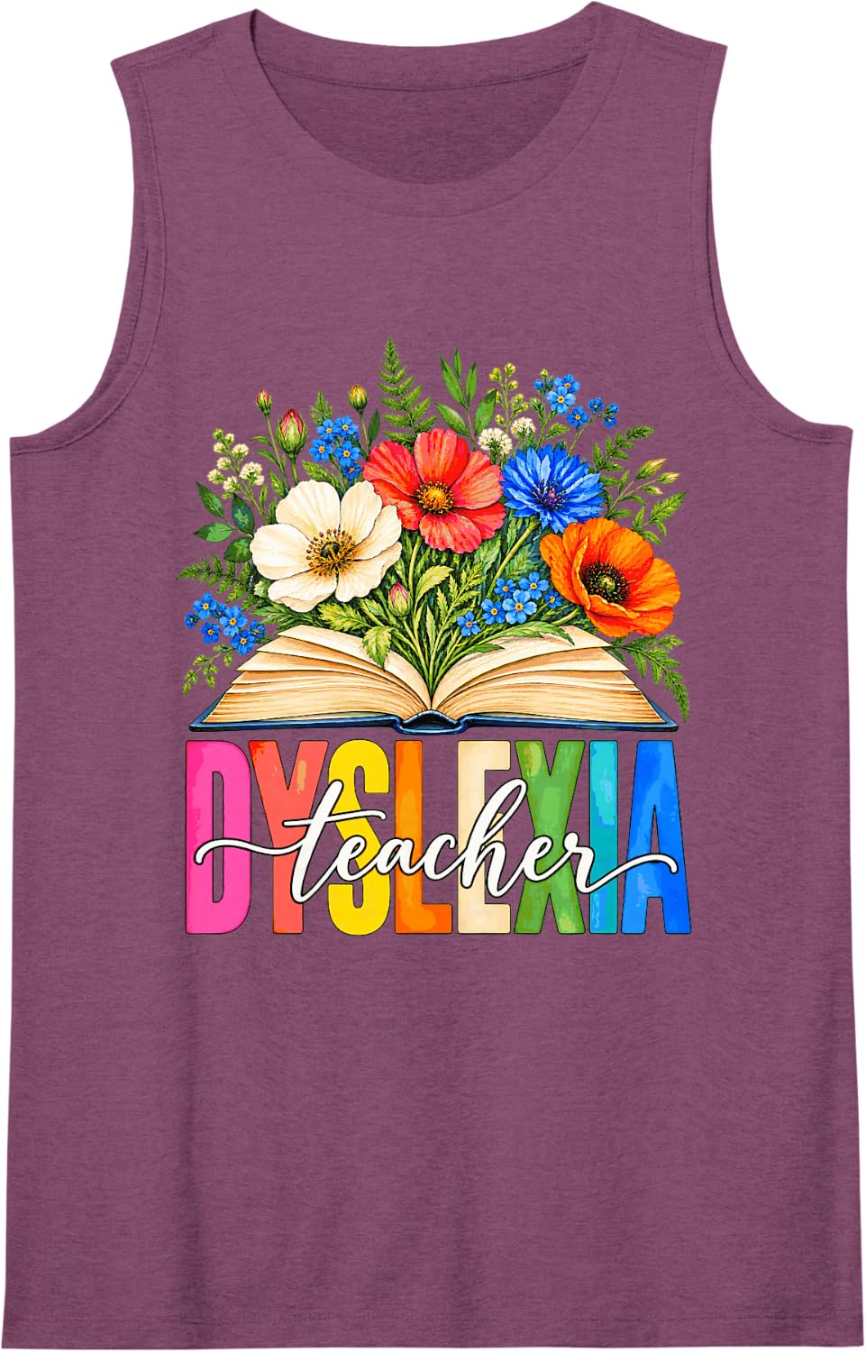 Dyslexia Awareness Teacher Therapist Cool Teaching Dyslexia Sleeveless Tank Top - Purple