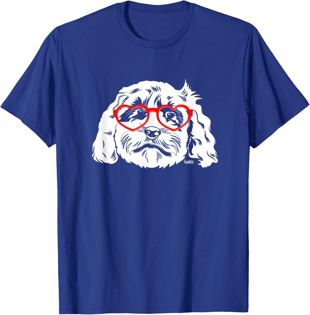 Cockapoo Dog Owner Heart Glasses Cockapoo T-Shirt for Men Women - Royal Blue