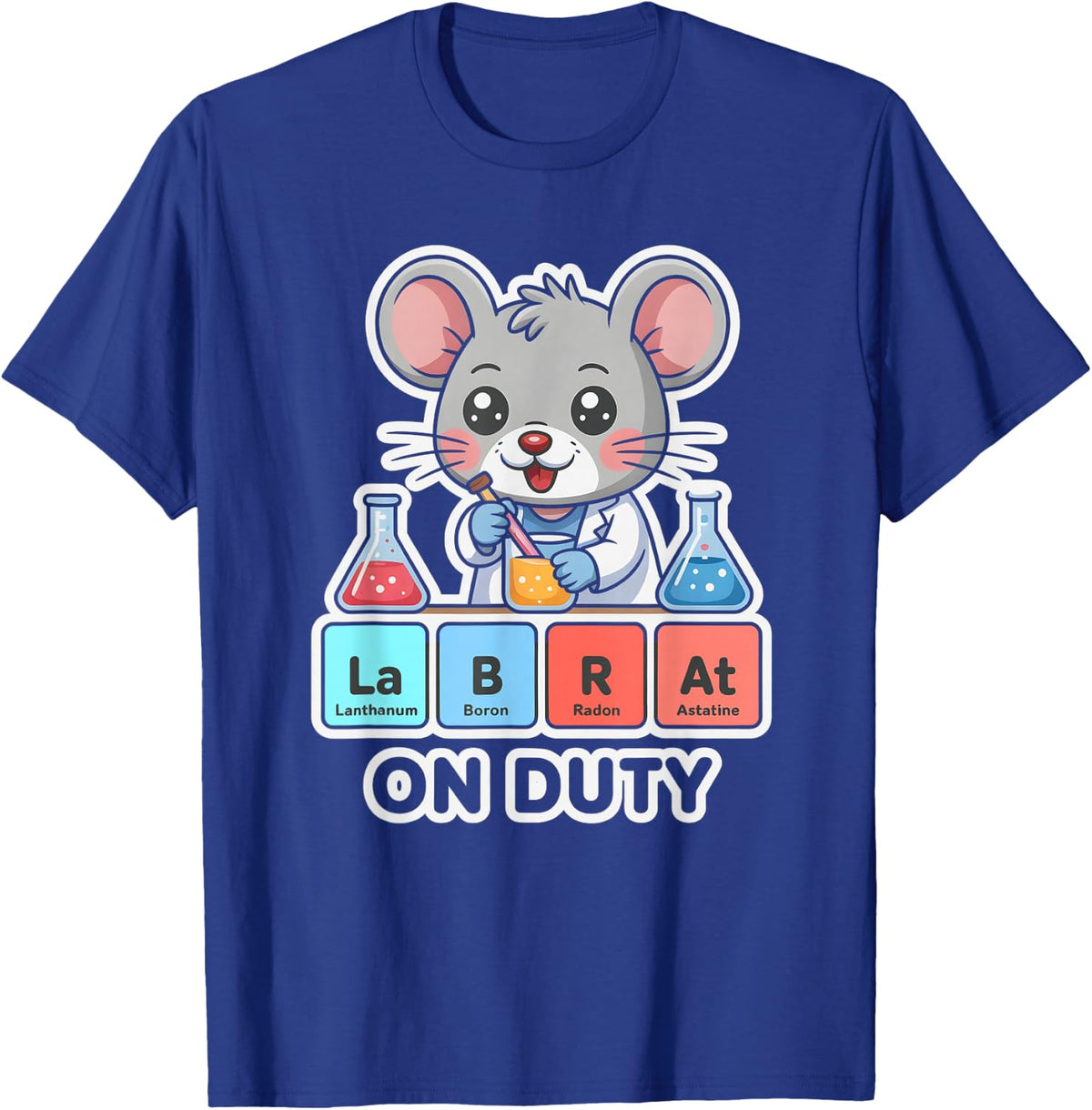 Cool Lab Rat On Duty Periodic Table Chemistry Team Teacher T-Shirt - Royal Blue