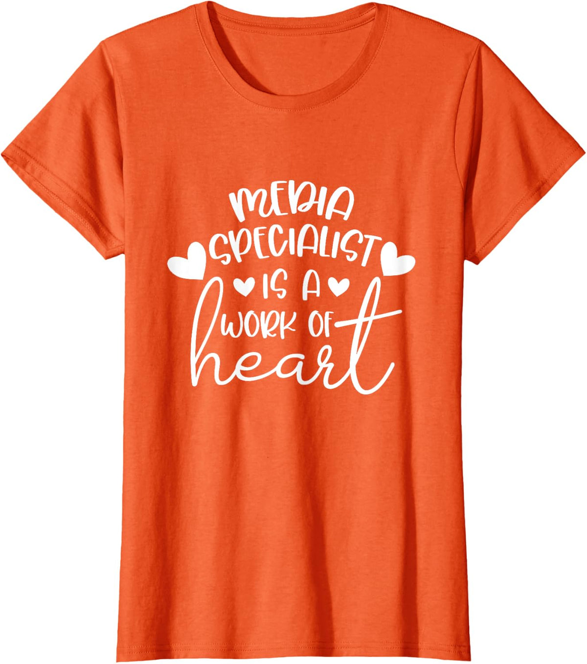 Media Specialist School Librarian Library Squad Appreciation T-Shirt - Orange