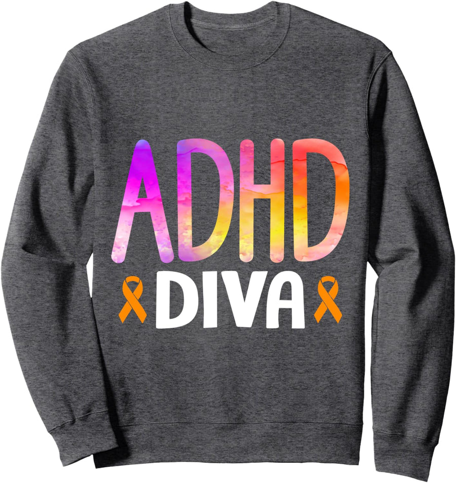 ADHD Diva ADHD Awareness Sweatshirt - Adult Unisex Dark Heather Grey