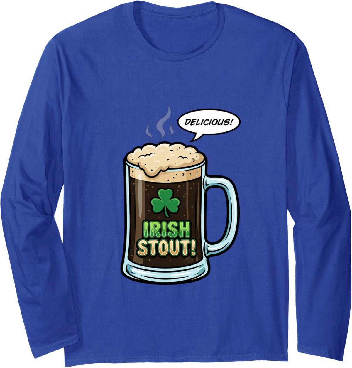 Irish Stout Delicious - Funny St. Patrick’s Day Beer Mug Long Sleeve T-Shirt - Adult Unisex Royal Blue