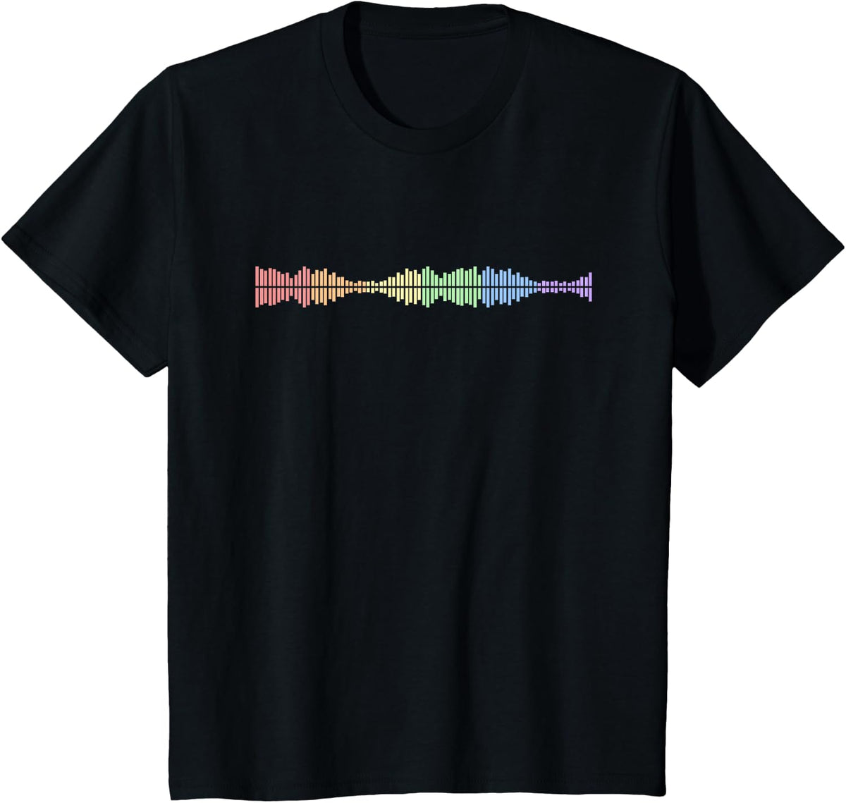 Pastel Music Waves Pride Subtle LGBT Rainbow Gay Rights T-Shirt - Black