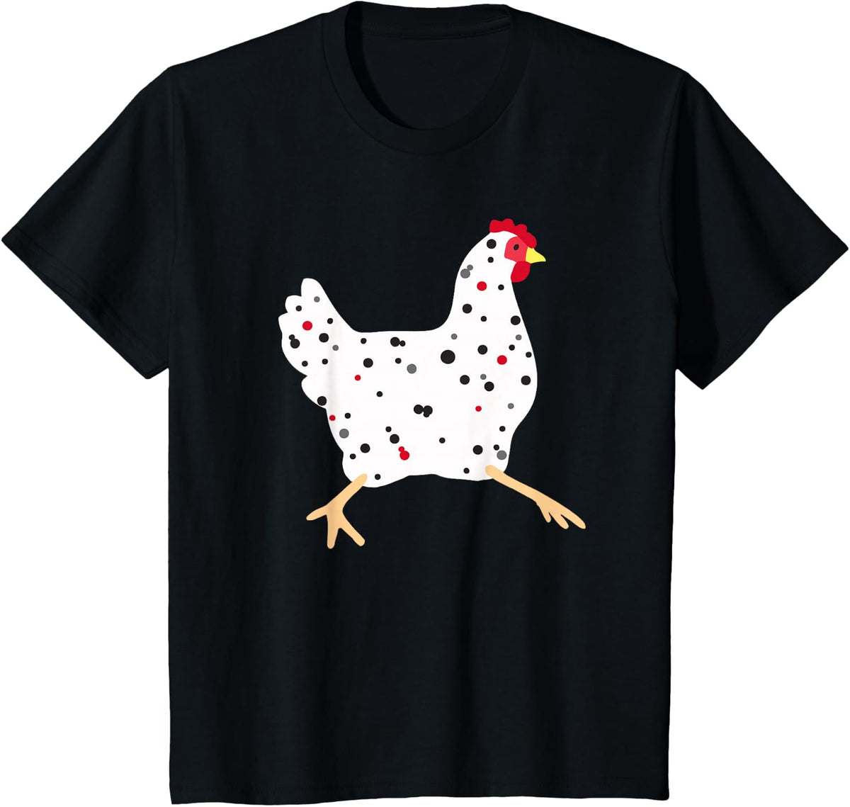 Chicken Hen Cute Polka Dot Chicken T-Shirt - Black