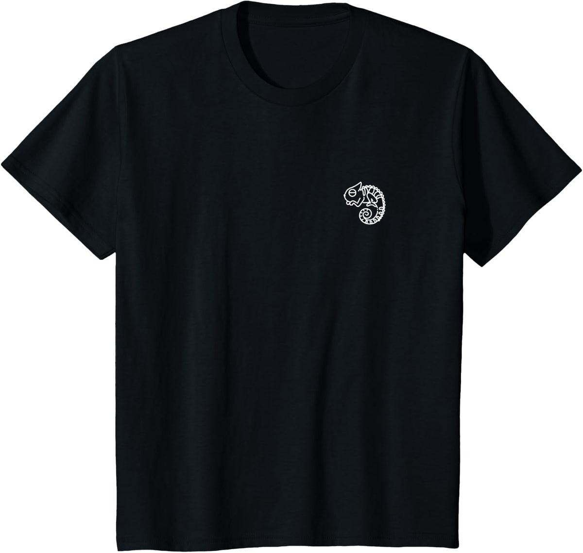 Chameleon Patch Cute Design Gift T-Shirt - Black