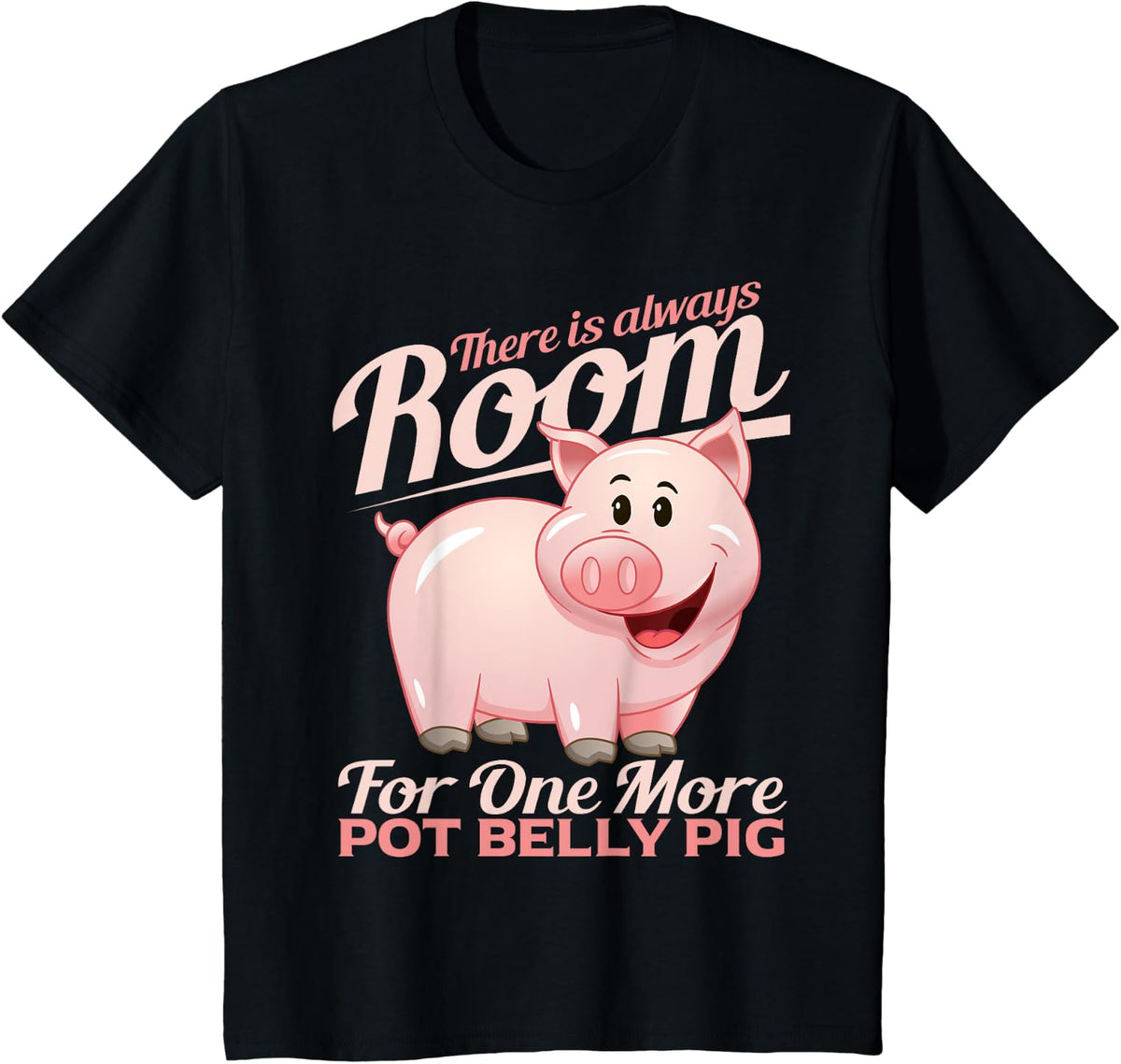 Funny Pig Pot Belly Pig T-Shirt - Black