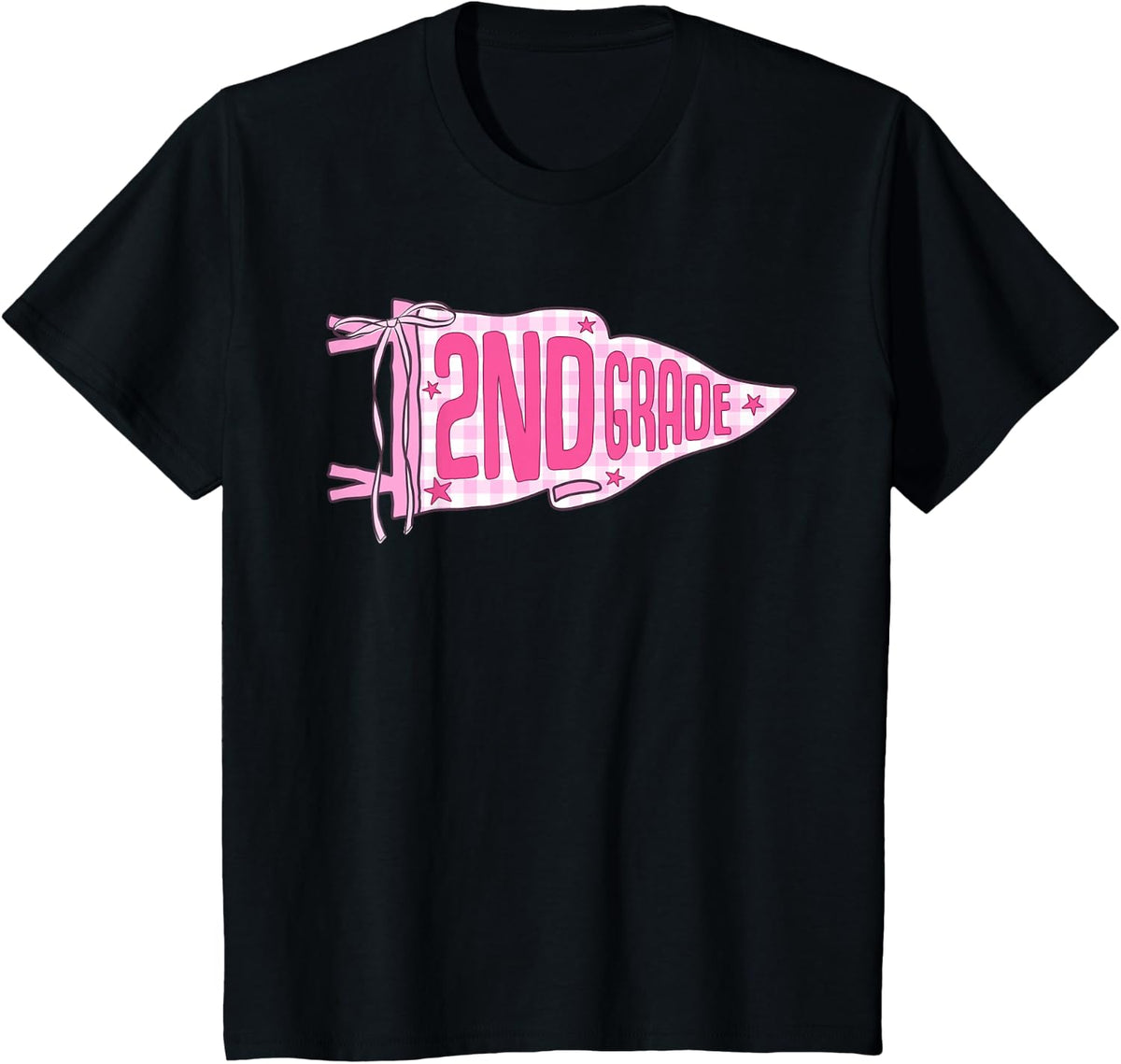 Second Grade Teacher Shirt 2nd Grade T-Shirt Pennant Flag Tees for Teachers Students Back to School - Black