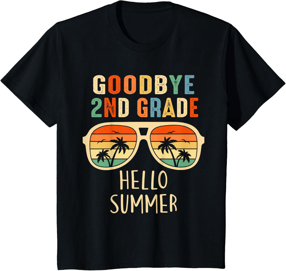 Goodbye 2nd Grade Hello Summer Last Day of School Graduation T-Shirt - Black