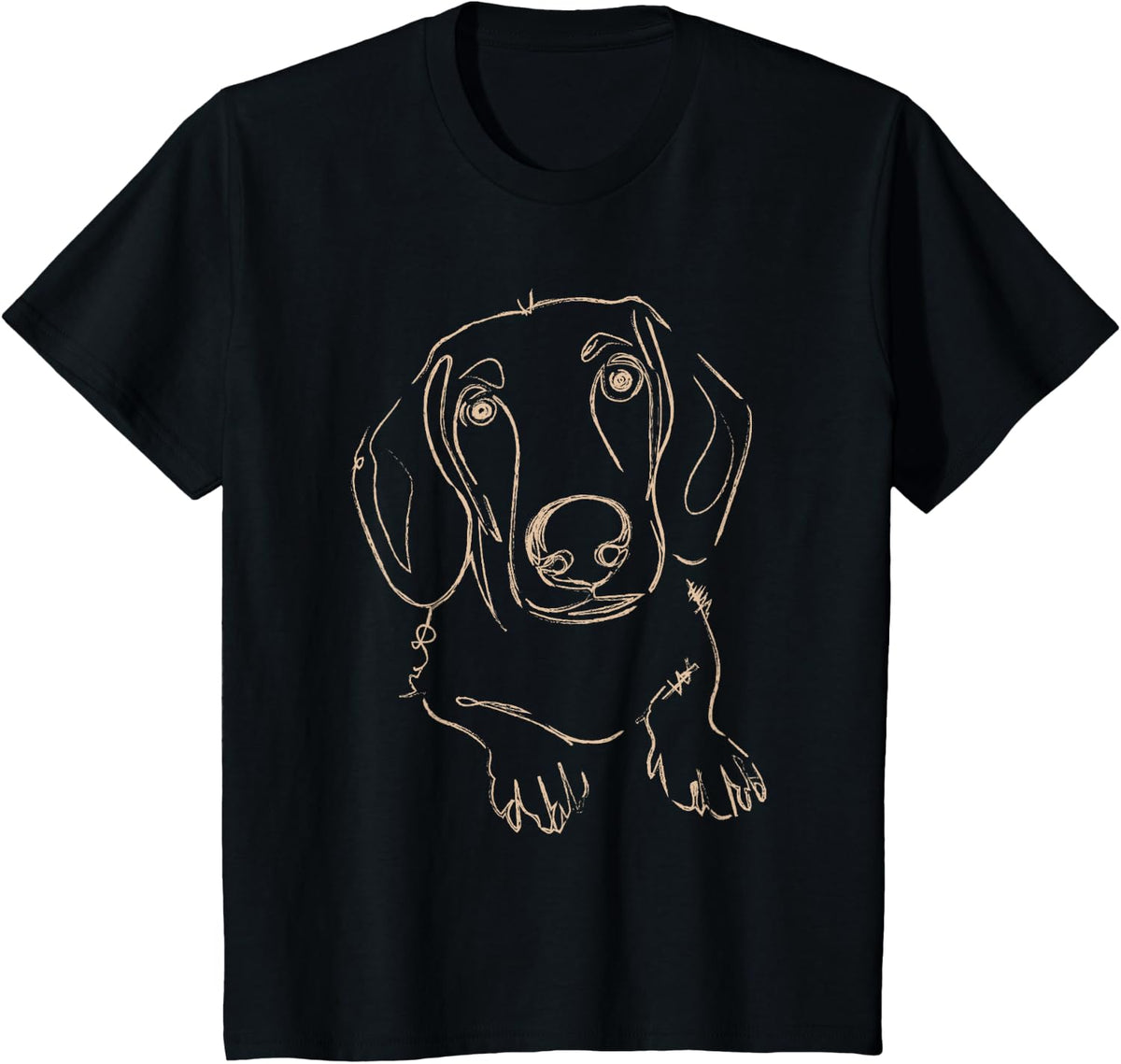Dog Lover Gifts Dachshund For Women's Weiner Dog Sketch Mens T-Shirt - Black