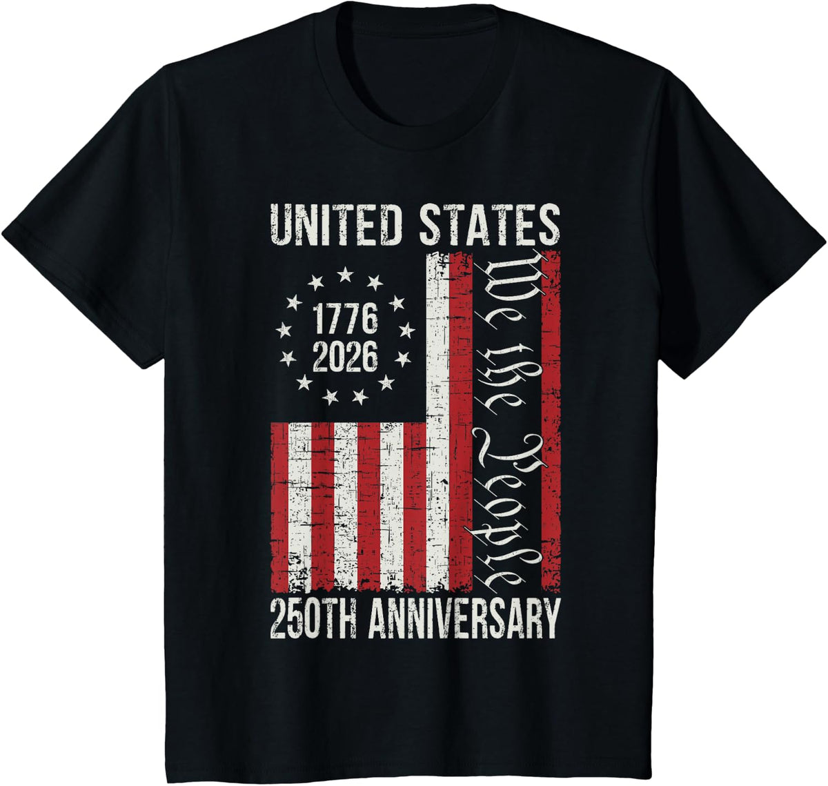 250th Anniversary USA 250 Year America Patriotic 4th of July T-Shirt - Black