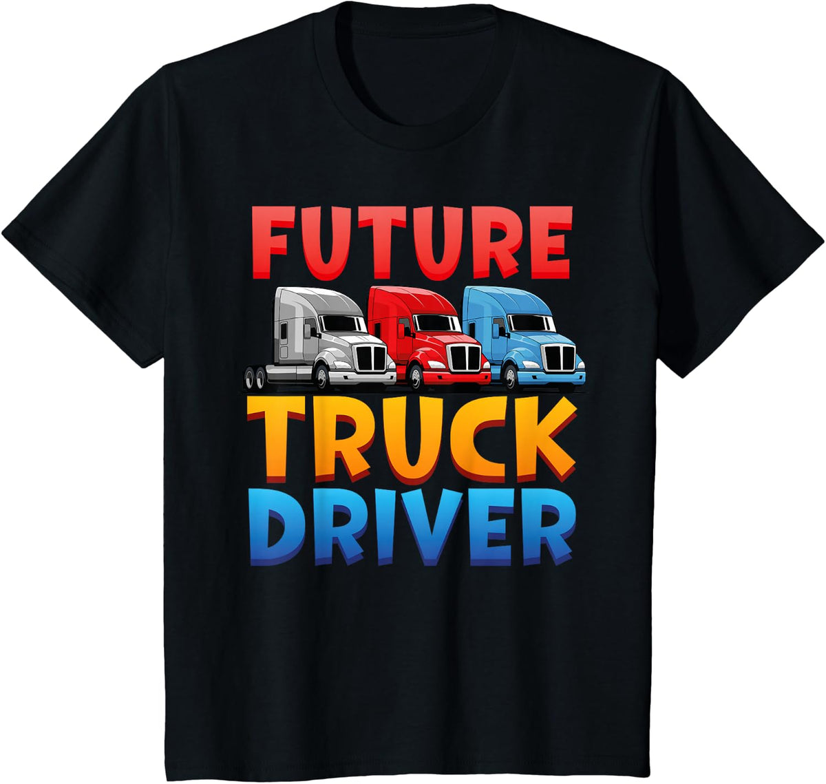 Trucker Truck Driver Kids Vintage Future Truck Driver T-Shirt - Black