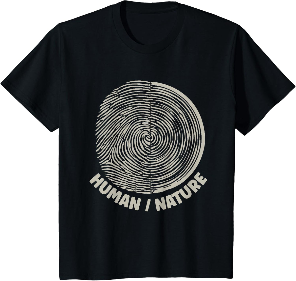 Nature Shirt Human Fingerprint Tree Ring Design Nature Lover Tees T Shirts - Black