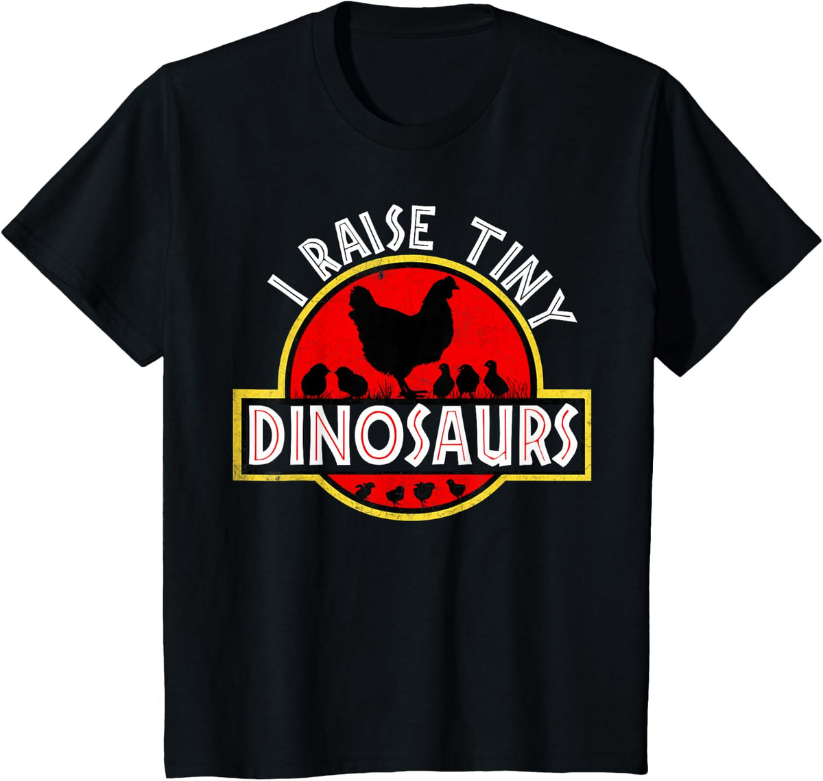 I Raise Tiny Dinosaurs Shirt Cute Funny Chicken Lover Women T-Shirt - Black