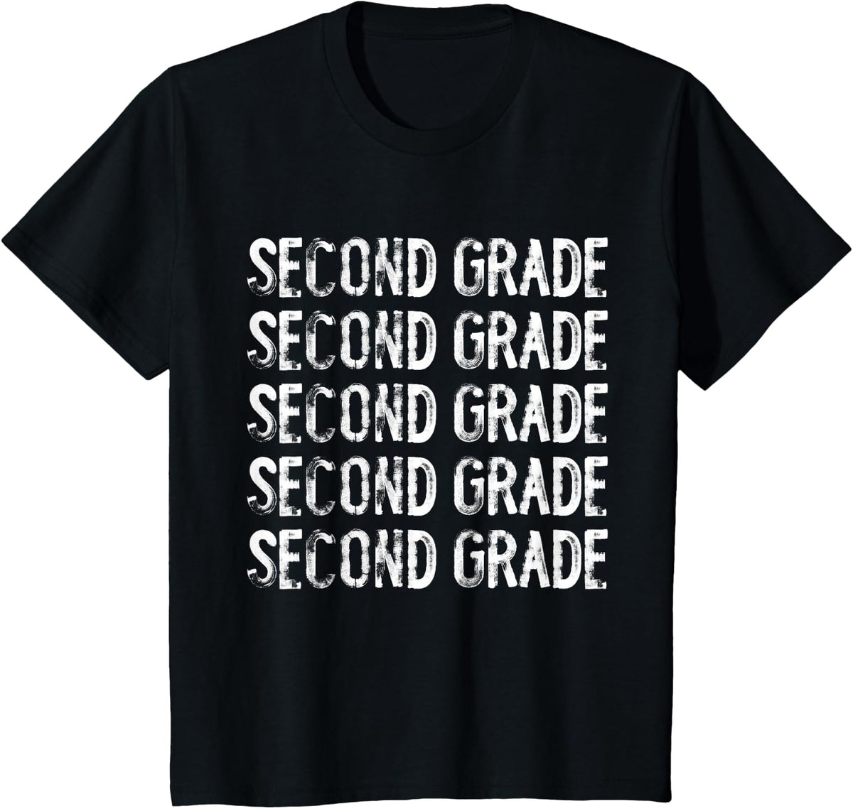 2nd Grade Teacher Student Distressed Back to School T-Shirt - Black