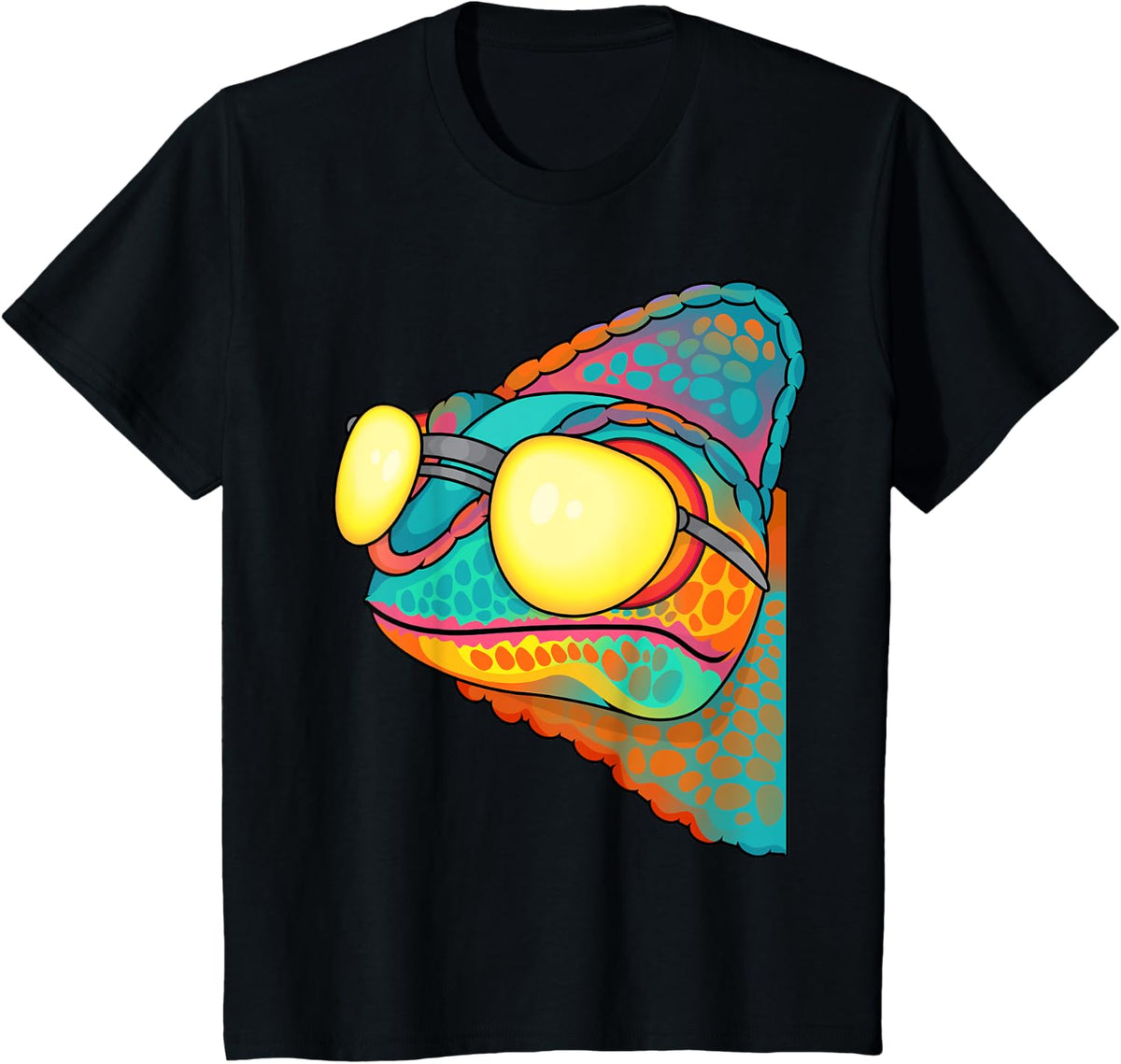 Funny Chameleon Lover Kids Colorful Chameleon T-Shirt - Black