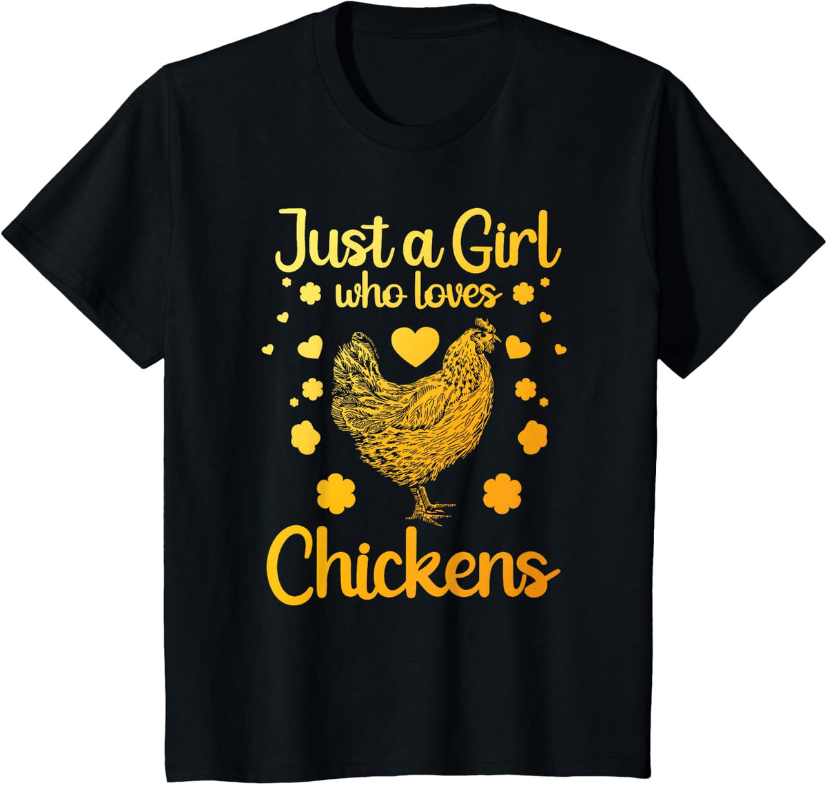 Funny Girl Chicken Design For Kids Women Mom Chicken Lover T-Shirt - Black