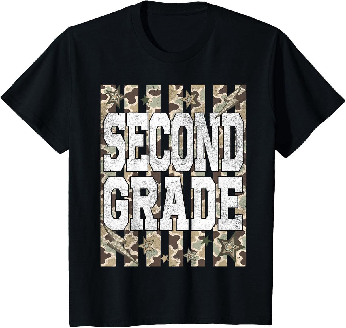 Second Grade 2nd Camo First Day of School 1st Teacher Boy T-Shirt - Black