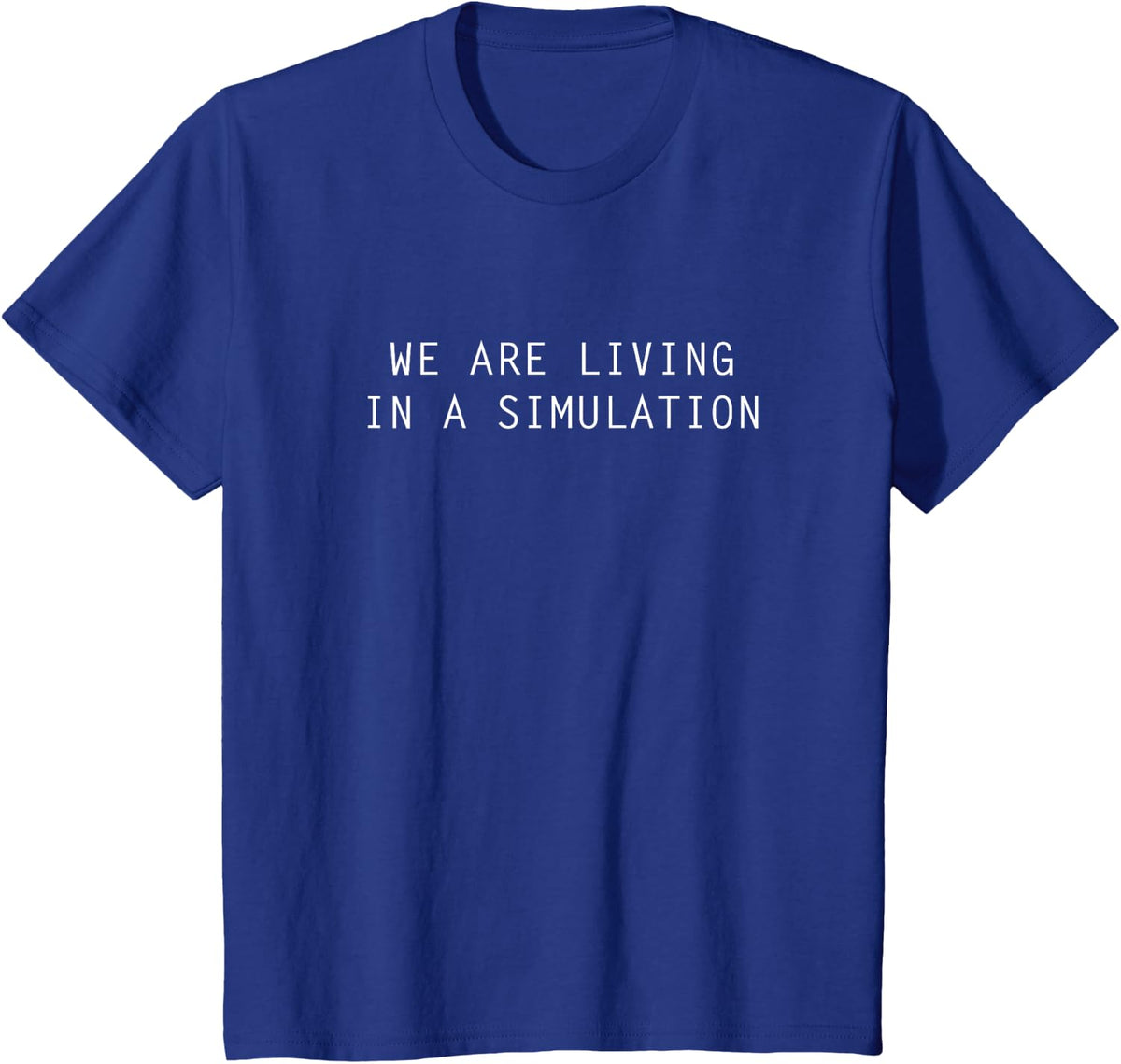 We Are Living in a Simulation T-Shirt - Sci Fi Tees and T Shirts for Science Physics Lovers - Royal Blue