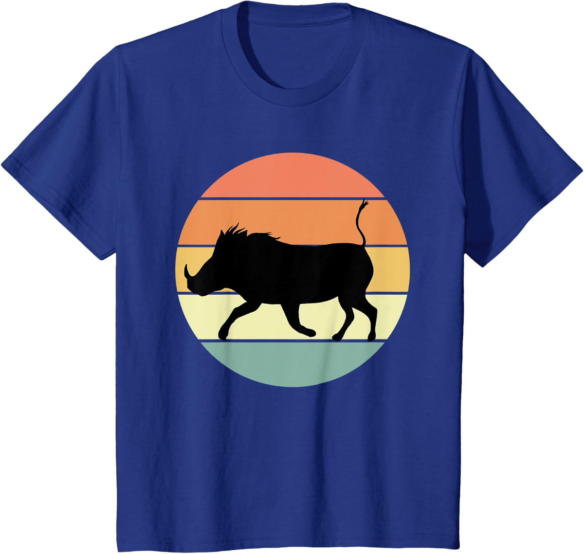 Great Retro Warthog Apparel Wild Pig Lover T-Shirt - Royal Blue