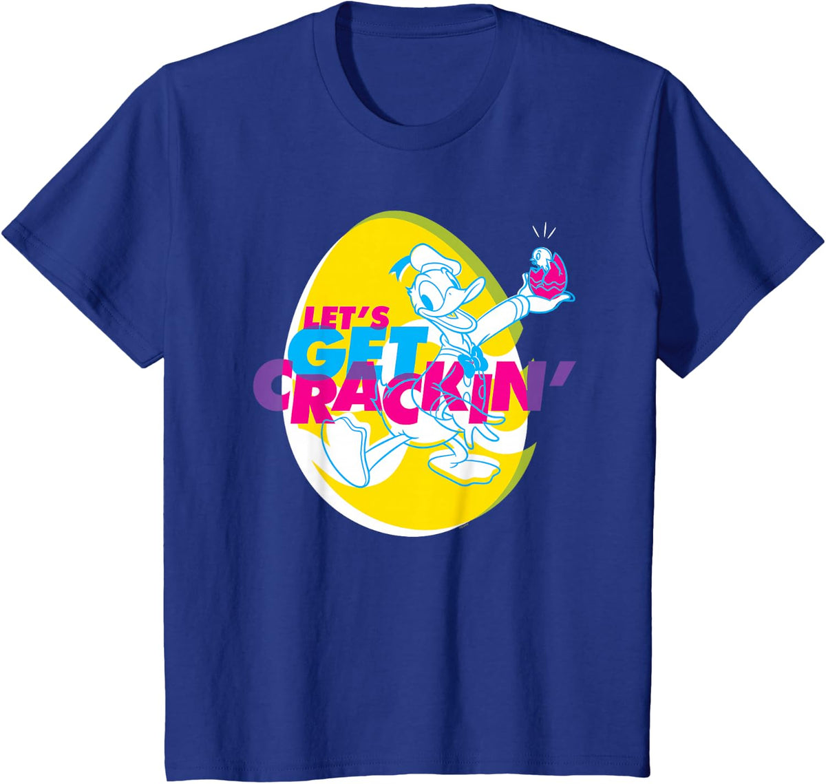 Disney Donald Duck Easter Let's Get Crackin' Spring Holiday T-Shirt - Royal Blue