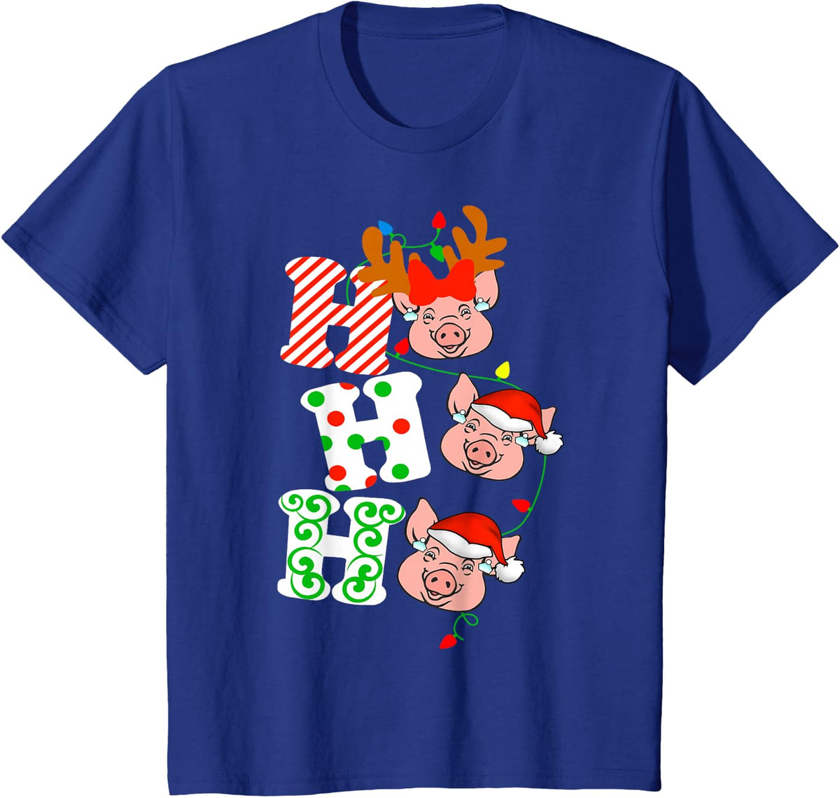 Christmas Ho Ho Ho Pigs Lover Funny Gifts For Men Women Kids T-Shirt - Royal Blue