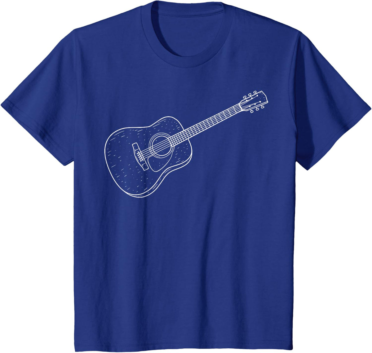 Acoustic Guitar Illustration T-Shirt - Royal Blue
