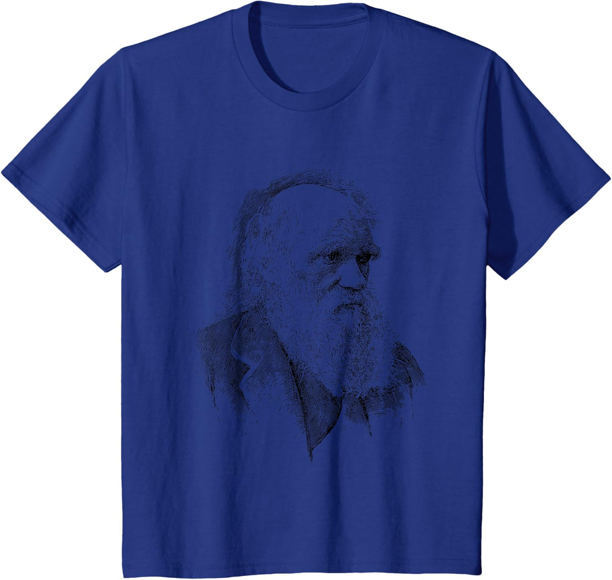 Charles Darwin Portrait Evolution Scientist Naturalist T-Shirt - Royal Blue