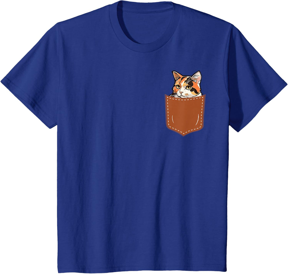 Funny Calico Cat in My Pocket,Calico Lover Owner T-Shirt - Royal Blue