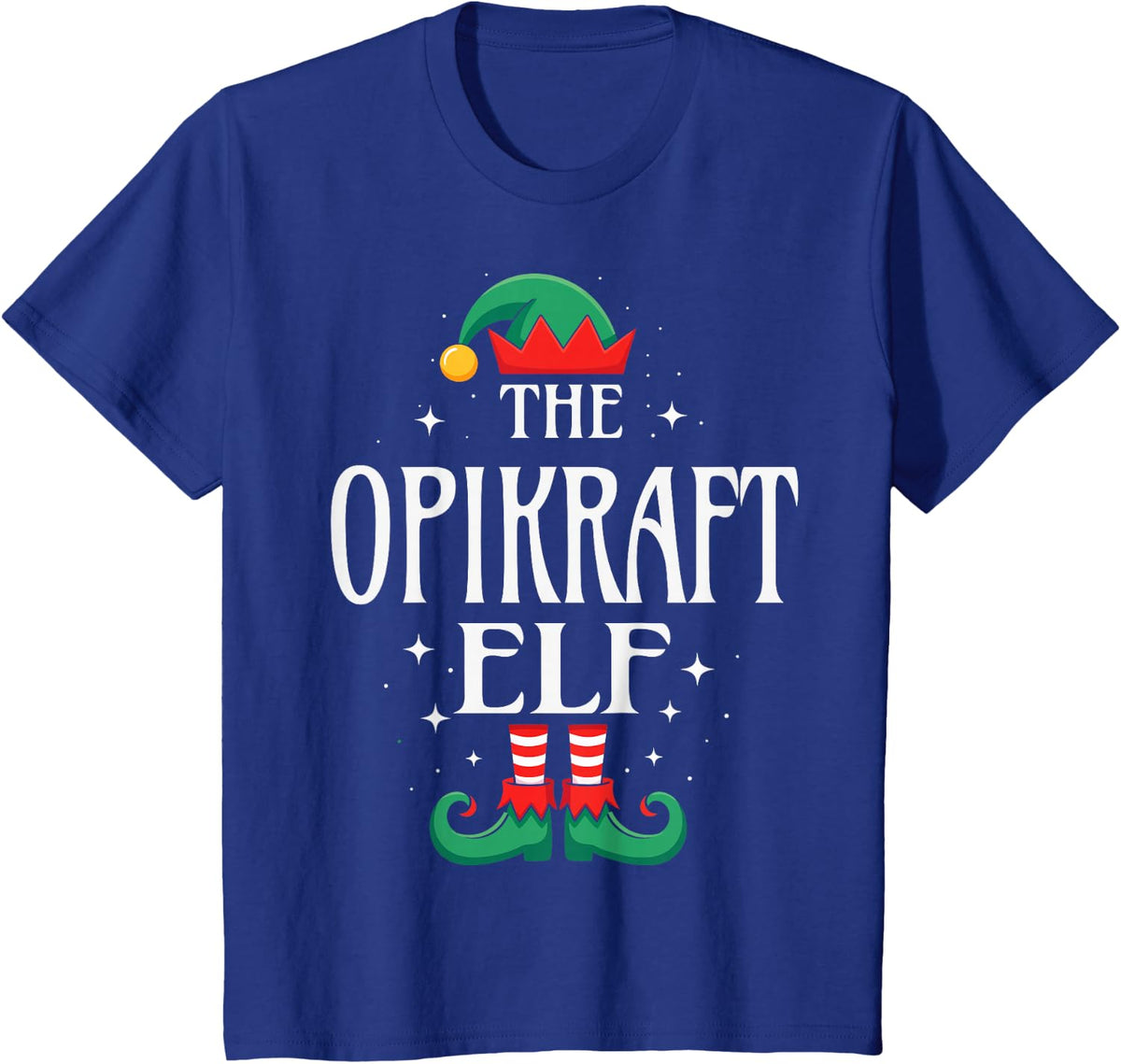 The Opikraft Elf Funny Christmas Grandpa Matching Family T-Shirt - Royal Blue