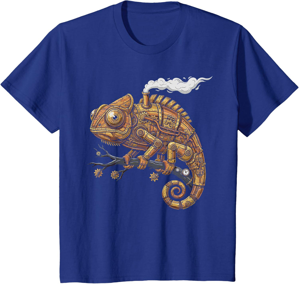 Chameleon Enthusiast Clockwork Steampunk T-Shirt - Royal Blue